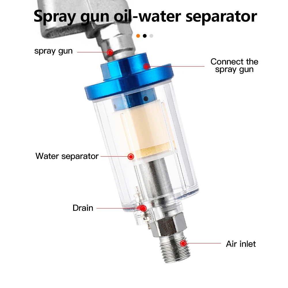 Vastar Pneumatic Paint Spray Gun Water Oil Separator Air Filter Moisture Trap With Compressor