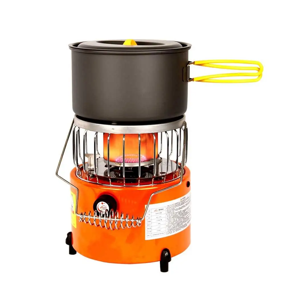 

2 In 1 Camping Stove Portable Safe Low Energy Consumption All Year Round Use Heater Camping stove for Outdoor Winter Use