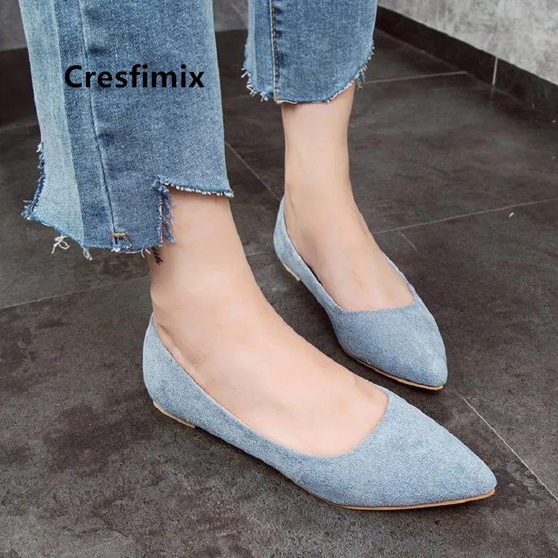 Cresfimix vrouwen platte из натуральных материалов, schoenen Женская мода высокого качества обувь на плоской подошке женская повседневная обувь с узором, женские вечерние туфли без каблуков a5020