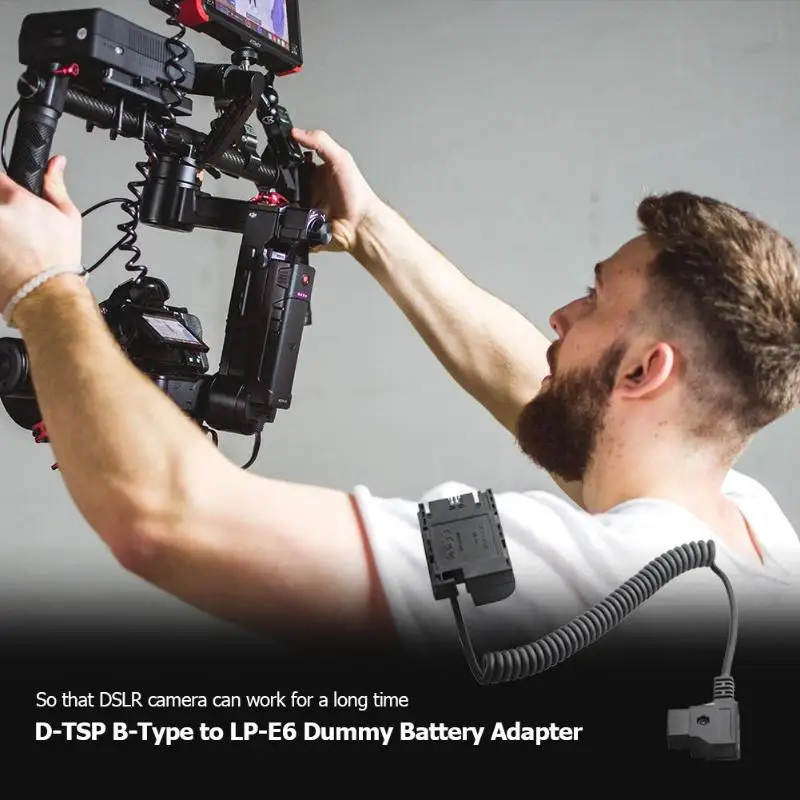 D-TSP B-Type to LP-E6 Dummy Battery Video/Astronomical Shooting Delayed Exposure Pack Adapter DC Coupler for Canon Camera