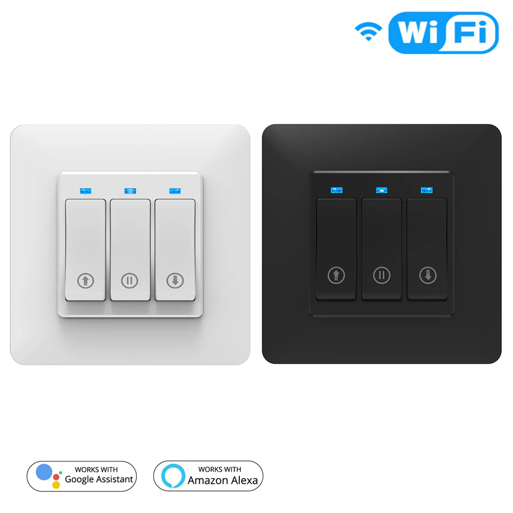 light switch in bathroom Moes WiFi Smart Push Button Curtain Roller Blinds Shutter Switch Tuya Remote Control Motorized Motor Work with Alexa Google Home electric switch cap