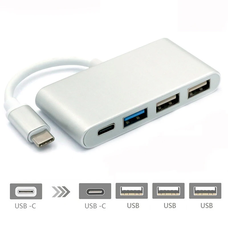 

USB Type C to USB 3.0 USB 2.0 USBC Charging Port Hub Adapter 4 in 1 Extend Dock for Macbook