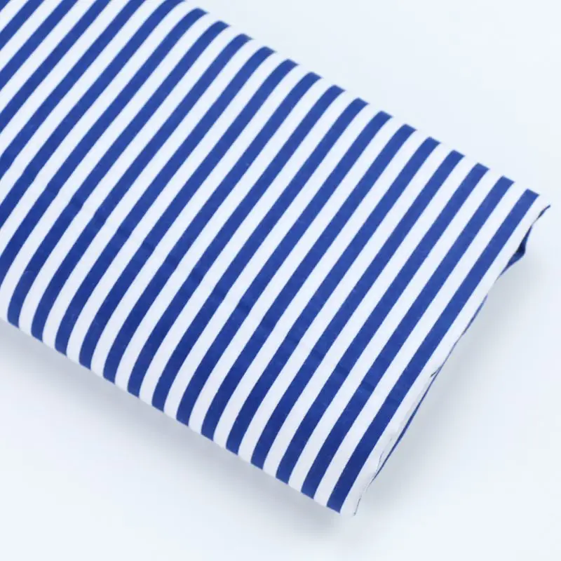 Синяя Клетчатая полосатая ткань из хлопка с принтом для одежды для маленьких детей, швейная простыня, наволочка для подушки, швейная ткань для самостоятельного шитья - Цвет: FA190081-2
