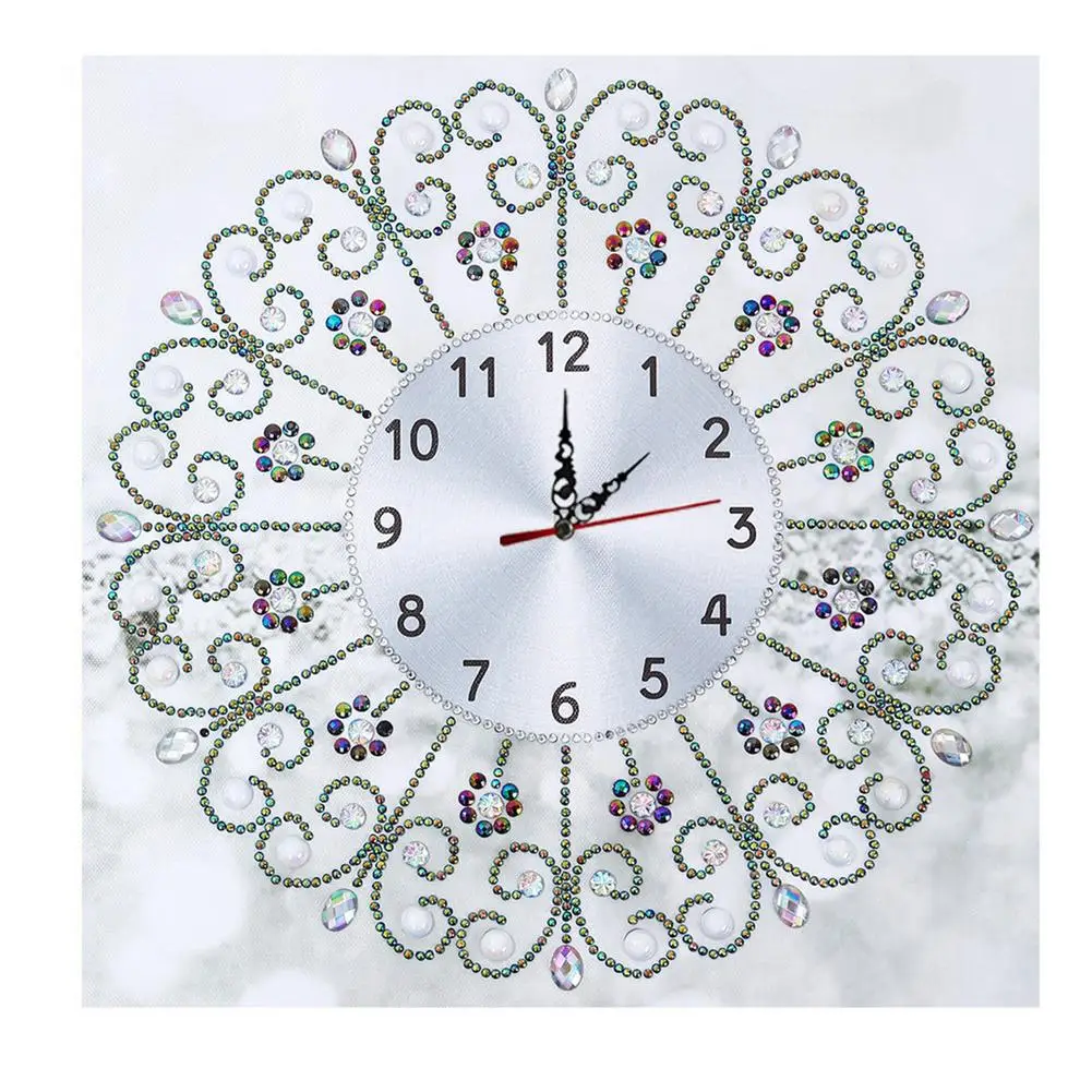 Beautiful 5D Diamond Painting Drill Decorative Multi-function Home Bedroom Painting Decor Special-shaped Studio Wall Watch Decor 