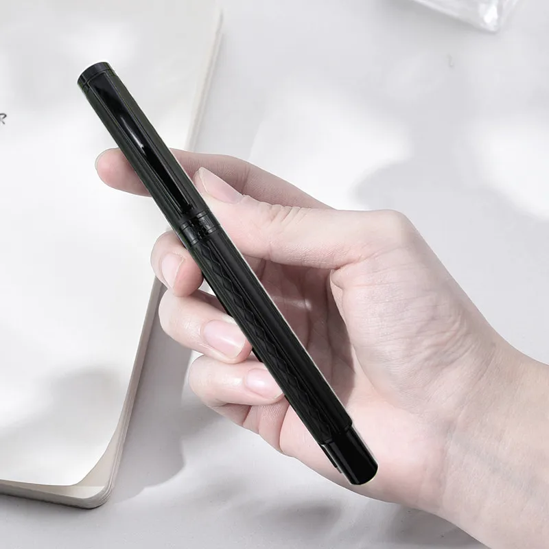 Stylo-plume en métal noir titane, 856 MM, avec pince pour capuchon