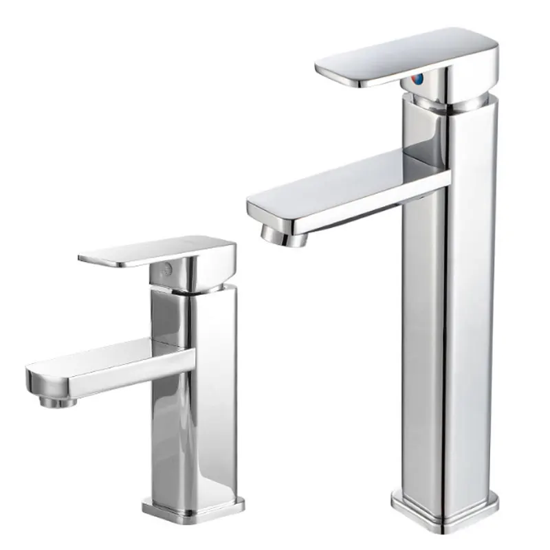 

Copper core chromium-plated cold and hot water Tall and short faucet for basin faucet on bathroom table