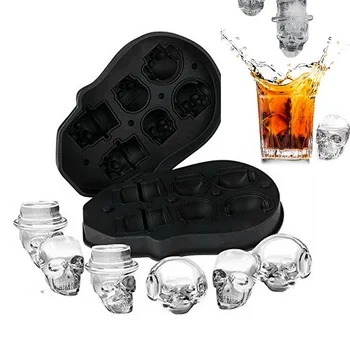 

New Maker Tray 3D Skull Silicone Mold Diamond DIY Ice Maker Household Use Cocktails Silicone For Whiskey Tool