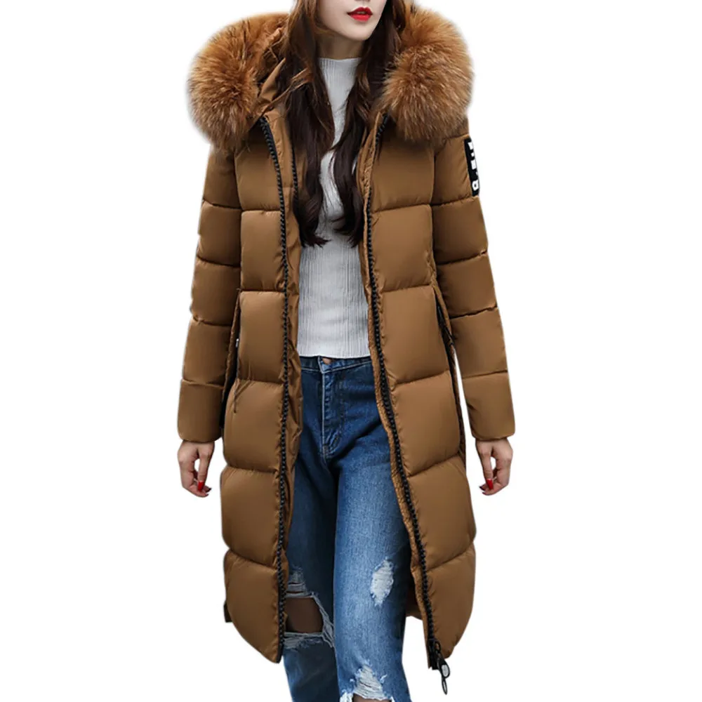 JAYCOSIN модное осенне-зимнее повседневное пальто для женщин, теплое пальто на молнии с открытым капюшоном и длинными рукавами, верхняя одежда с карманами, ropa mujer