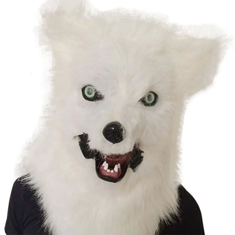 Full Head Adult Mask Fox Head Mask Funny Nick Fox Latex Breathable Realistic Crazy Rubber Party Cosplay Halloween Mask - Цвет: Black