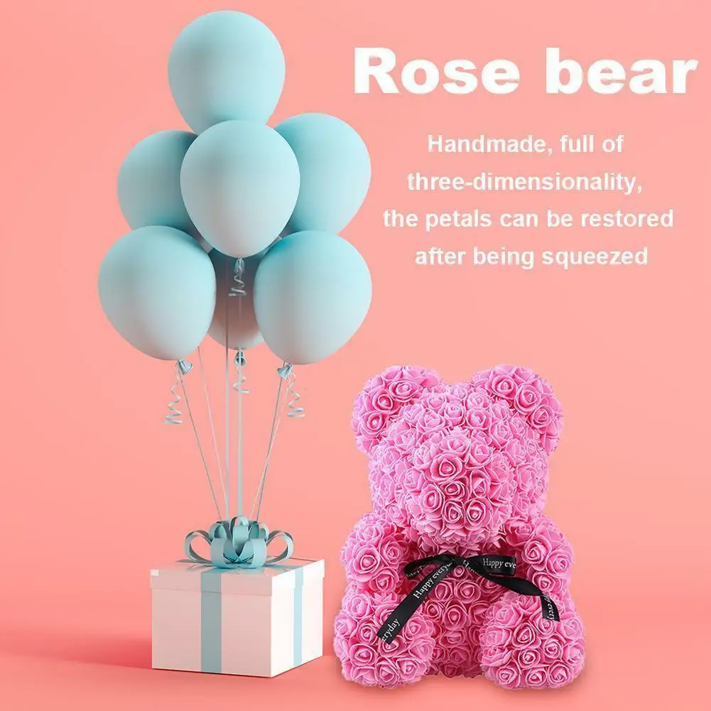 Прекрасная роза Teddy Bear пены для подарочных букетов и на свадьбу, день рождения, подарок на день Святого Валентина романтический подарок на день рождения 40/25 см