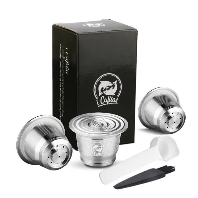 Coffee Tea Espresso Accessories Icafilas Refillable Reusable Coffee Capsule Strainer Pod Filters For Nespresso Kitchen Dining Bar
