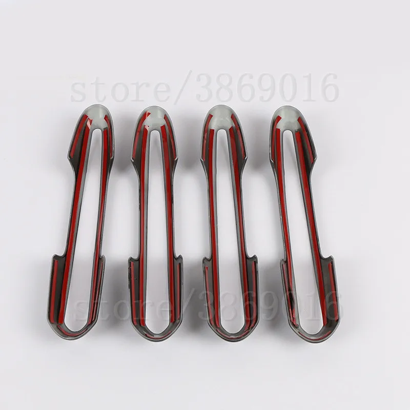 ABS Carbon Fiber Exterior Door Handle Cover Trim Decoration Sticker Frame Fit For Toyota RAV4 AX50