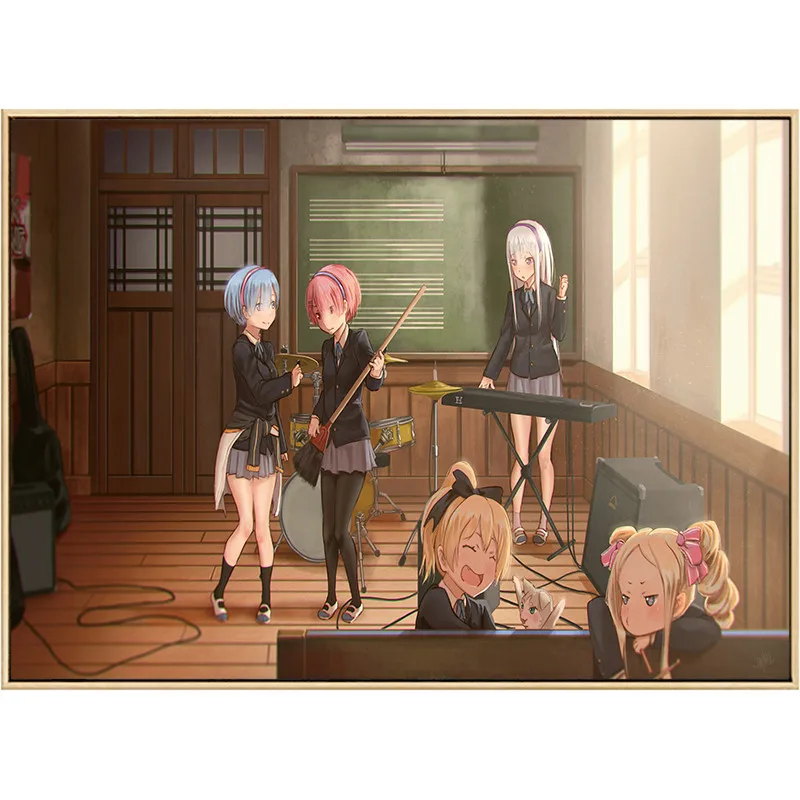 Anime-Re-zero-kara-hajimeru-isekai-seikatsu-Rem-Ram-Canvas-Painting-Picture-Wall-Art-Home-Decor(15)