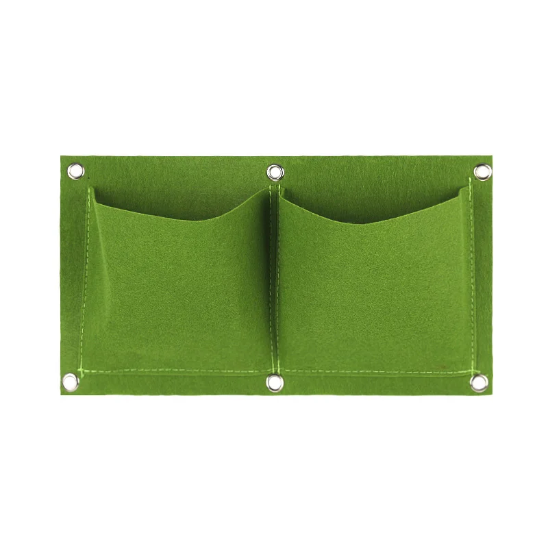 green 2pockets 2/3/4/6/9 карманов настенный посадки сумки многофункциональные карманы комплект Сделай Сам сумка зеленого цвета для выращивания растений огород контейнер для запасов - Цвет: green 2pockets