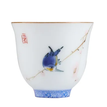 Цзиндэчжэнь ручная роспись маленькая чайная чашка из стерлингового серебра 999 чайный набор кунг-фу с керамическим вкладышем посеребренный черный чай Dahongpao чайная посуда