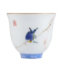 Цзиндэчжэнь ручная роспись маленькая чайная чашка из стерлингового серебра 999 чайный набор кунг-фу с керамическим вкладышем посеребренный черный чай Dahongpao чайная посуда