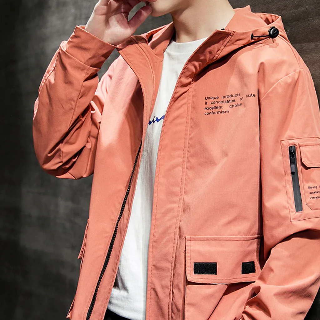 Oversized Autumn Jacket Men Streetwear Man Jacket Casual Long Sleeve Zipper Windbreaker Coat Hip Hop White Warm Denim Jacket Men