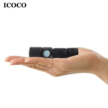 

ICOCO Portable Mini USB Rechargeable Flashlight Multifunctional Torch Waterproof IPX6 for Outdoor Night Riding/Camping/Emergency