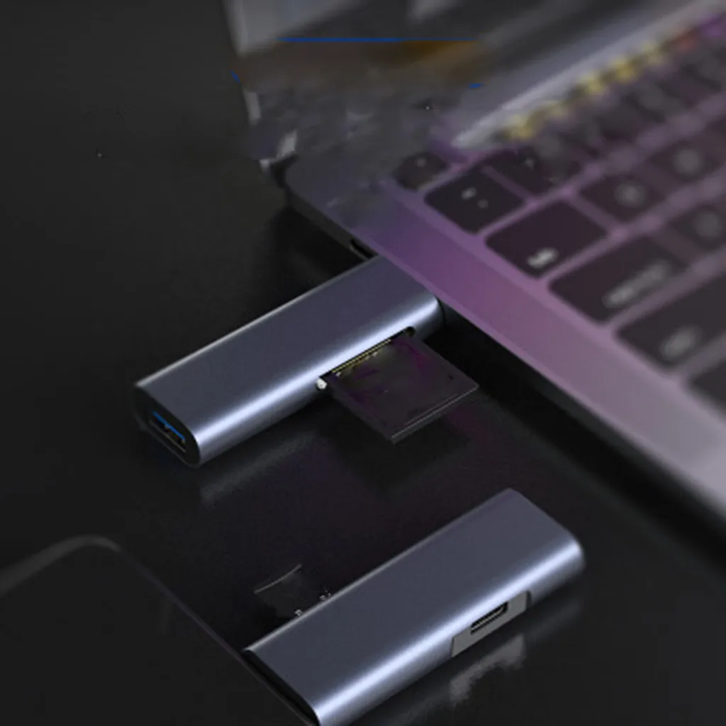 35# type-c мульти-кард-ридер Мини Портативный алюминиевый USB кард-ридер SD/TF тип-c все-в-одном кард-ридер для conpurter pc