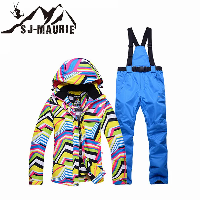 Новинка, зимний женский костюм для сноубординга, пальто, утолщенная лыжная куртка+ штаны, водонепроницаемая ветровка, теплая одежда для горного спорта - Цвет: 05