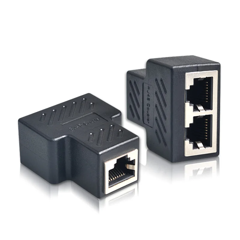 1 To 2 Ways LAN Ethernet Network Cable RJ45 Female Splitter Connector Adapter Splitter Extender Plug Adapter Connector