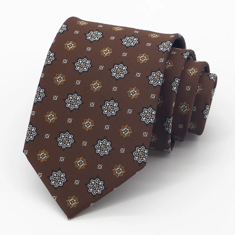 

High Quality Brown 8CM Tie for Men‘s Business Formal Office Gentleman Shirt accessories Necktie Fashion Cravate With Gift