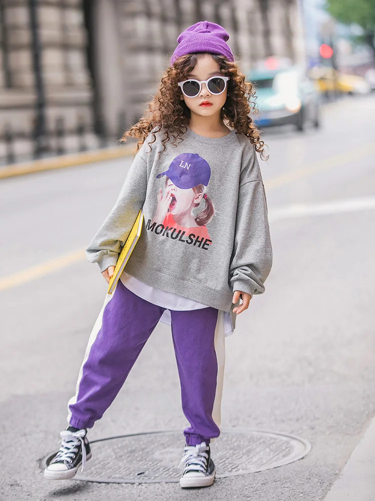 

2020 New Fashion Kids Tracksuit Girls Clothes Boutique Kids Clothing Back To School Outfit Print Sweatshirt + Pant Sport Suit 12