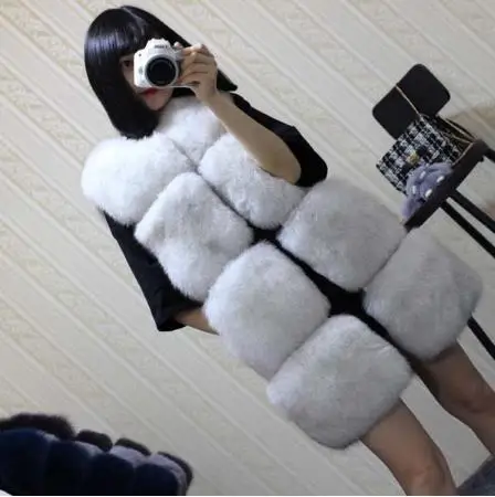 Fluffy Winter Women's Faux Fur Coat Artificial Fur Vest Furry Vests Femme Jackets Plus Size Warm Fake Fur Gilet Z175