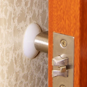 

4pcs New Wall Protector Door Handle Bumper Guard Stopper Self Adhesive Rubber Round Home Back Door Crash Pad