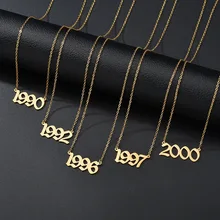 KristenCo Personalized Digital Year Stainless Steel Devil Necklace Angel Number Necklaces Pendant For Jewelry Gift