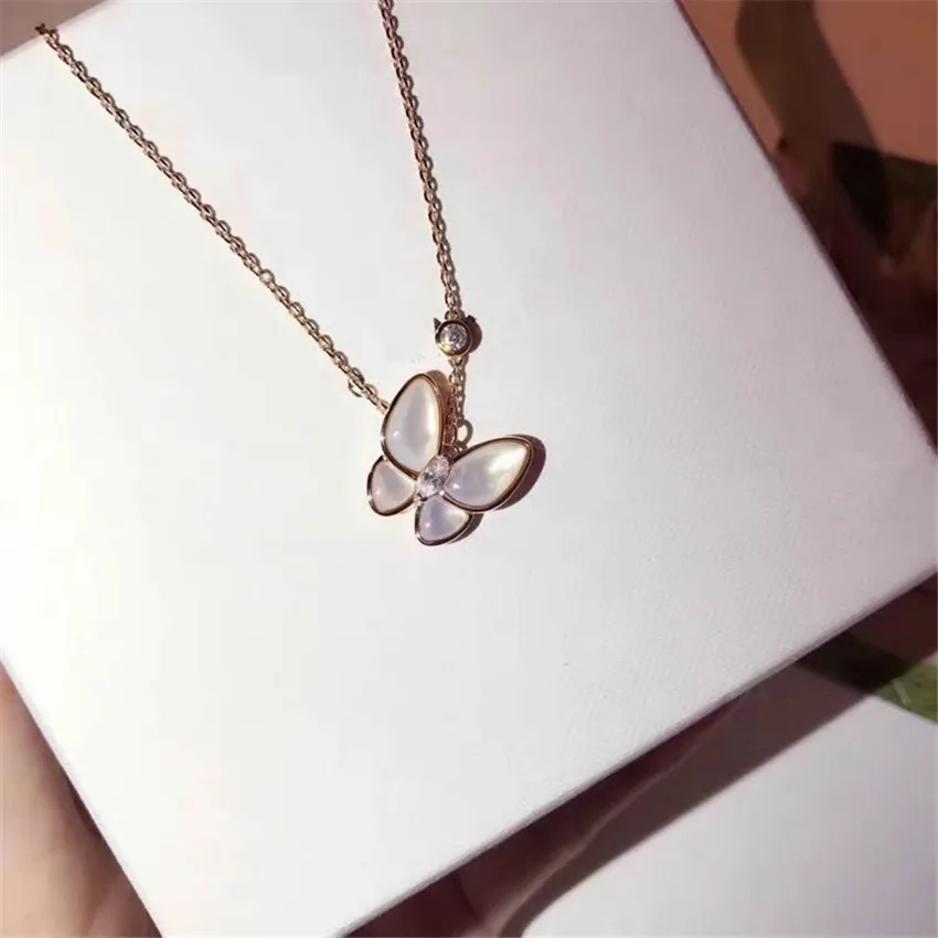 Новая мода бабочка серебряное Драгоценное Ожерелье