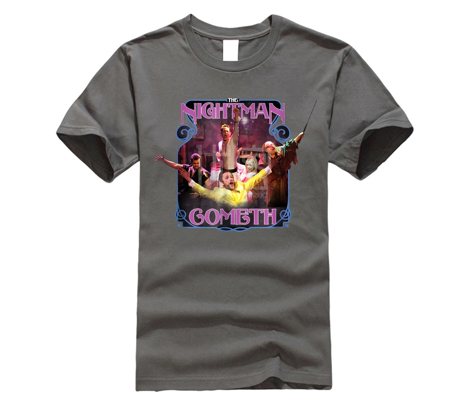 Брендовая мужская рубашка It s Always Sunny in Philadelphia Nightman Cometh - Цвет: charcoal gray