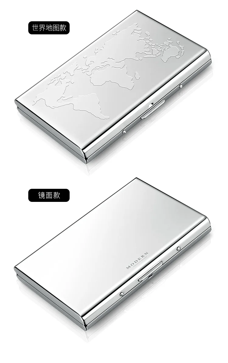Modern- Brand Stainless Steel Card Holder Wallet Coin Purse Credit Card Organizer RFID Blocking
