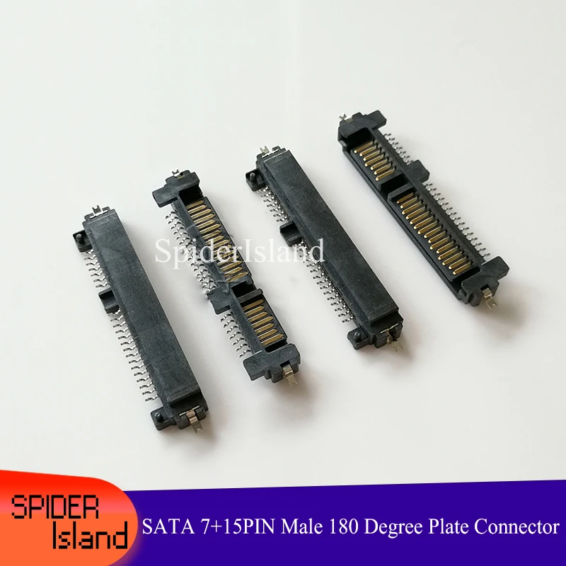 

SATA Connector Male 7P+15P 22Pin 7pin + 15pin Connector Socket 180 degree for SATA Hard Disk HDD interface 22pin PCB board