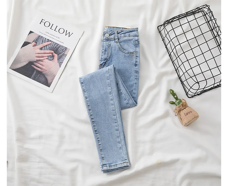 2022 Spring Skinny Jeans Woman High Waist Casual Stretch Slim Pencil Pants Female Pantalon Denim Jeans Women Trousers Plus size apple bottom jeans