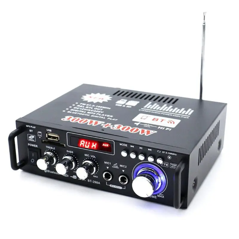 600 Вт автомобильный усилитель ЖК-дисплей цифровой Hi-Fi мощности Bluetooth FM домашний