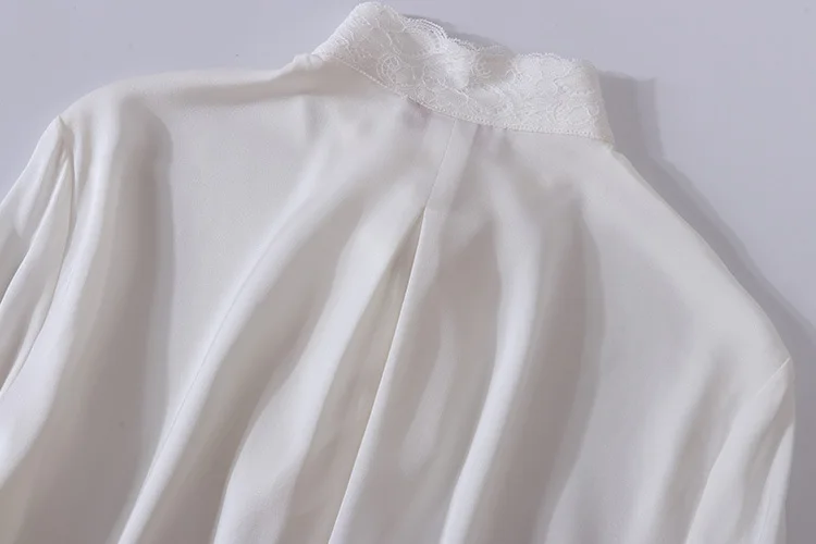 Шелковые женские топы с длинным рукавом, роскошные женские топы и блузки на шнуровке, элегантные весенне-осенние женские блузки
