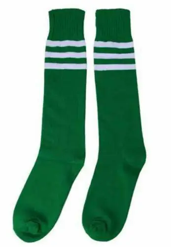 Мужские, женские, унисекс, полосатые чулки до бедра, футбольные носки, регби, Длинные чулки для женщин - Цвет: Зеленый
