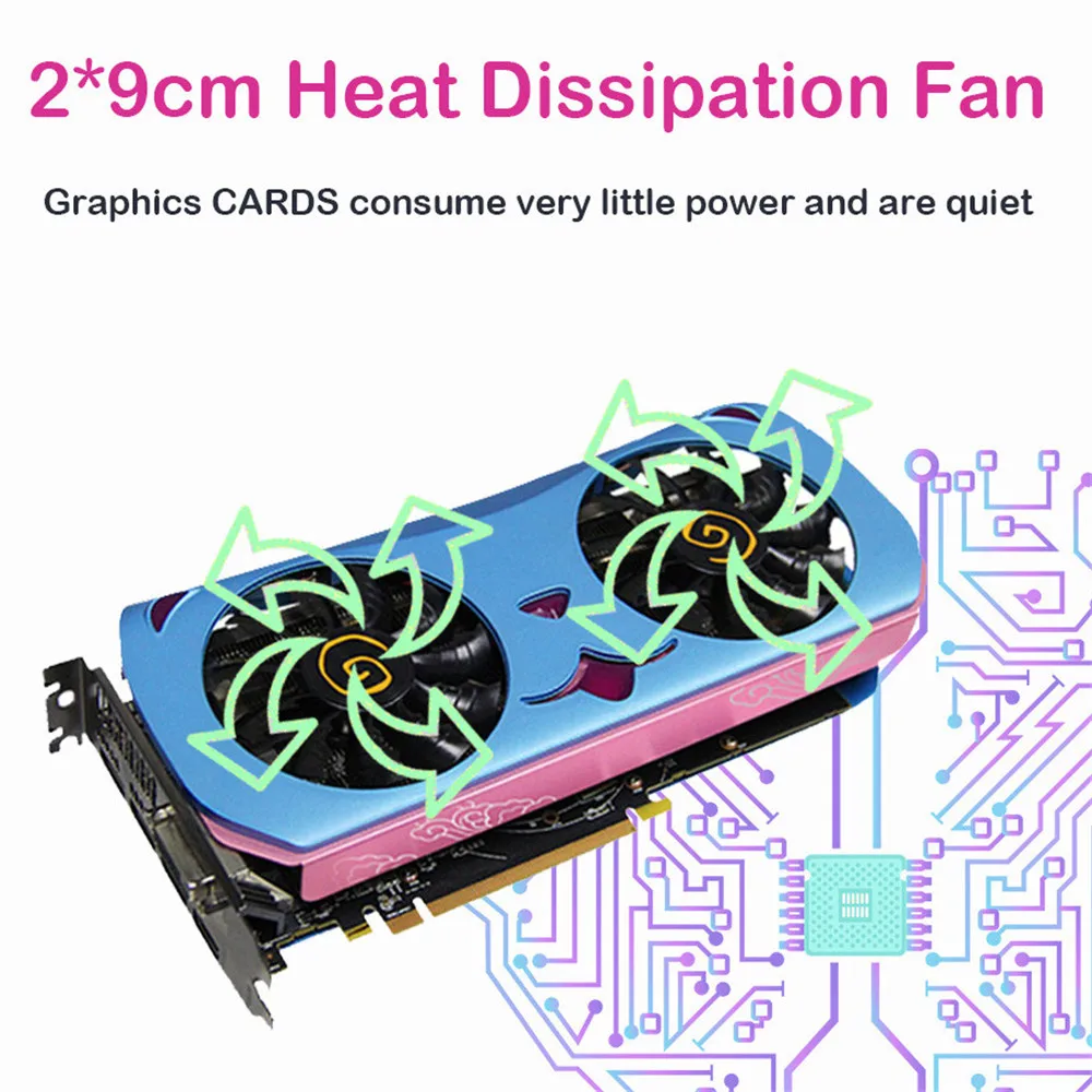Умные домашние компьютерные графические карты 8G китайские Yeston RX580 2048SP 8G D5 MA Графические видеокарты 256 бит 1284 МГц для игрового рабочего стола