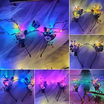 

Christmas Light Headband Christmas Gift Xmas Ornaments Merry Christmas Decoration for Home Navidad 2020 Noel Decor New Year 2021