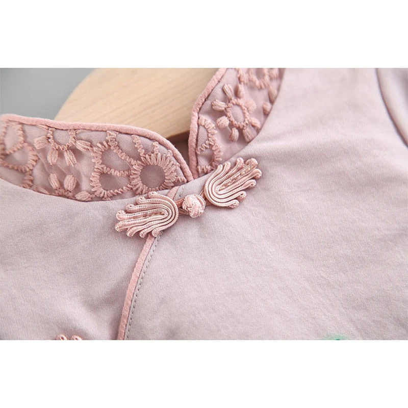 Платье для маленьких девочек в китайском стиле vestido Infantil/платье принцессы с длинными рукавами для вечеринки и свадьбы, платье-пачка весна-осень, 3 года