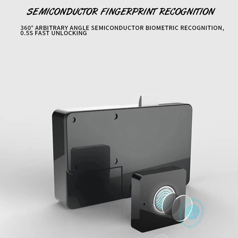 Умный черный замок для ящика с отпечатком пальца, электрический замок для контроля доступа в офис, биометрические замки, современная простота