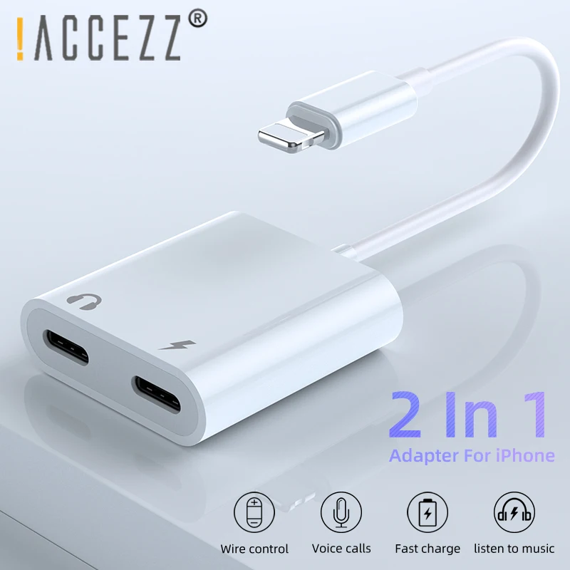 ! Телефонный адаптер ACCEZZ для iPhone XS MAX XR X 7 8 Plus разъем 3 5 мм аудио наушников с двойным