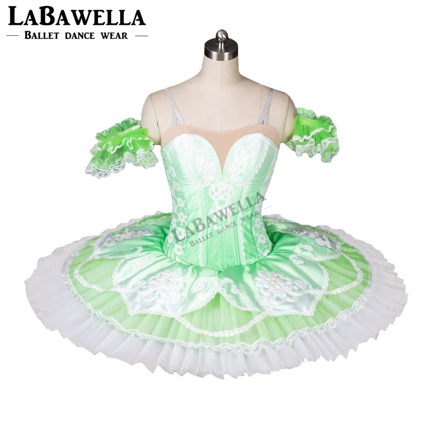 The Nucracker Variation Grass Green Competiton Woman Ballet Professional Tutu Girls Kids Pancake Tutu DressBT8985A