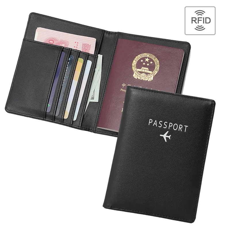 Rfid Travel Women Passport Protector Cover Case Men Leather Simple ...