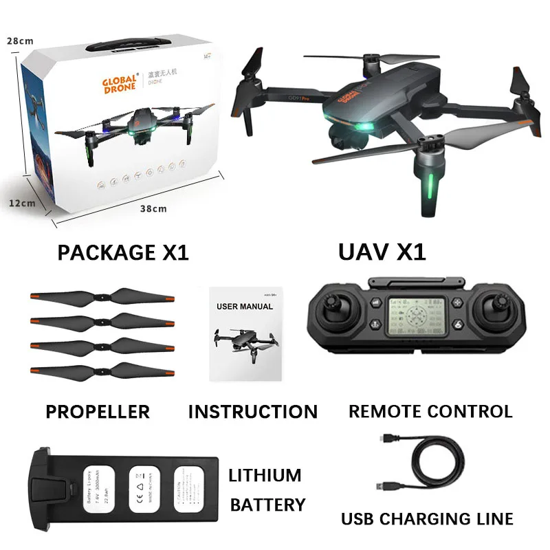 Ocday пульт дистанционного управления gd91 Pro 2 осевой бесщеточный GPS воздушный БПЛА