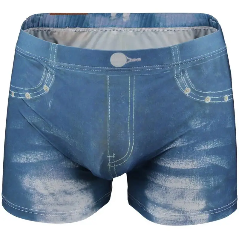 Gray And Blue PINKY SENSON Мужская одежда новая мода Milk Joy Calzoncillo Homme Мужское нижнее белье сексуальное джинсовое Мужское нижнее белье с рисунком PS519 - Цвет: Gray And Blue