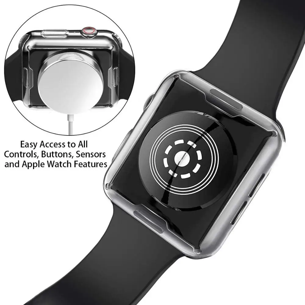 Чехол для часов Apple watch 4 3 2 1 42 мм 38 мм мягкий 360 тонкий чистый ТПУ защитный чехол s для iWatch series 4/3/2/1 44 мм 40 мм