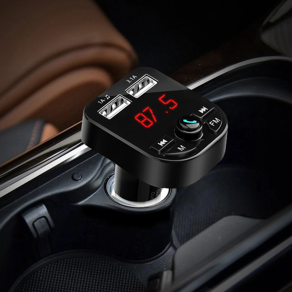 Автомобильный Bluetooth fm-передатчик двойной USB порт зарядное устройство fm-модулятор MP3-плеер Автомобильная Зажигалка беспроводные звонки, музыка плеер