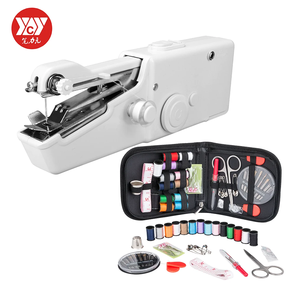 

Portable Household Hand Sewing Box Kit Machine Quick Stitch Sew Needlework Cordless Clothes Fabrics Electronic Sewing Machine